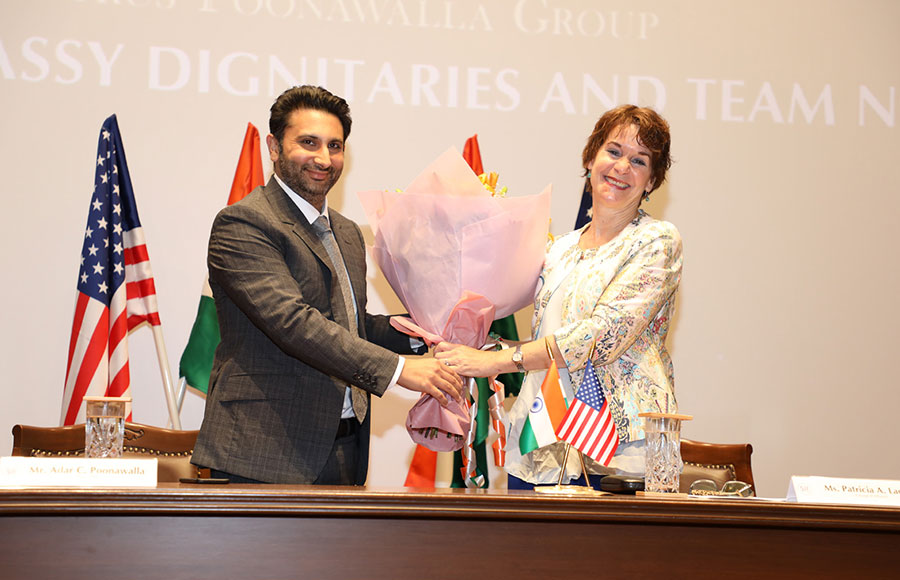 SII CEO, Adar Poonawalla and U.S. Mission Chargé d'Affaires, Patricia Lacina